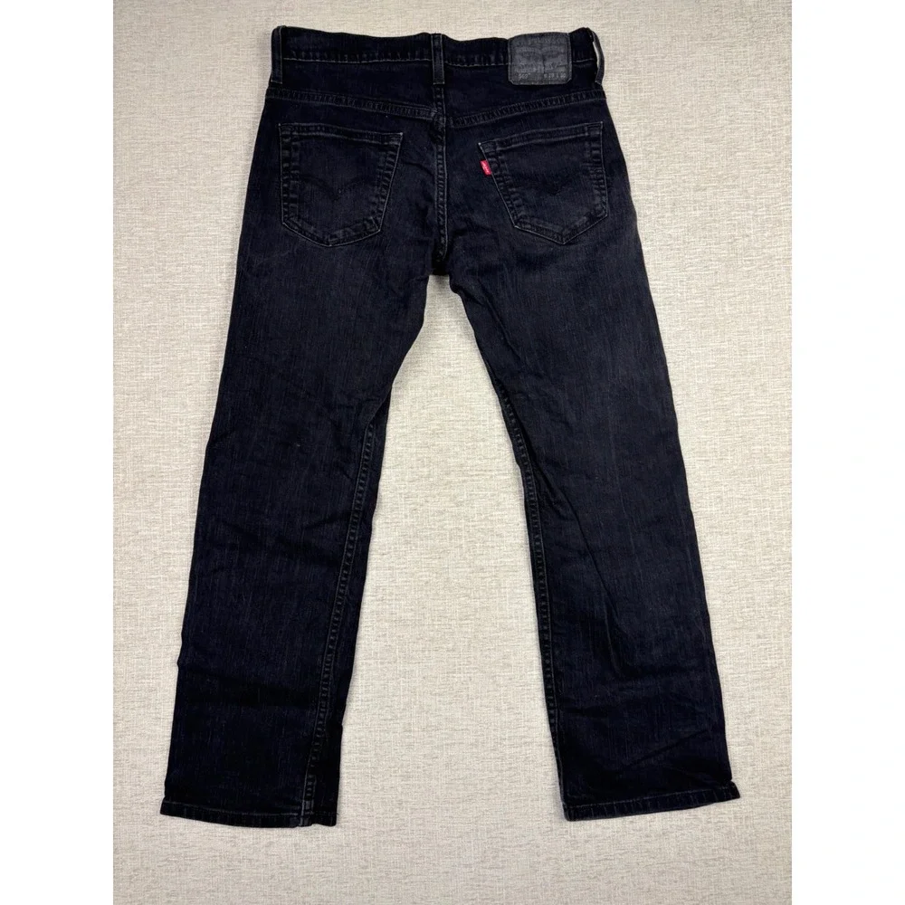 Levis 569 Mens 29x30 Jeans Fuzzy Black Faded Denim Grungy Washed Rocker Cut Pant